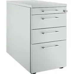 Schäfer Shop Genius Standcontainer 1336, mit Griff eckig, B 435 x H 717 mm, lichtgrau/lichtrau/lichtgrau