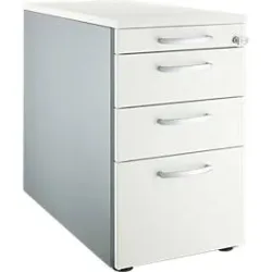 Schäfer Shop Genius Standcontainer 1336, mit Griff rund, B 435 x H 717 mm, weissalu/weissalu/weiss