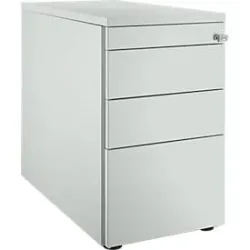 Schäfer Shop Genius Standcontainer 1336, mit Griffnut, B 435 x H 717 mm, lichtgrau/lichtgrau/lichtgrau