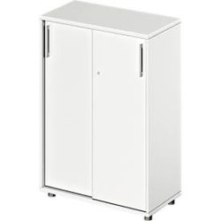 Schäfer Shop Genius Schiebetürenschrank TETRIS WOOD, 3 OH, B 800 mm, Höhe inkl. Gleiter, weiss