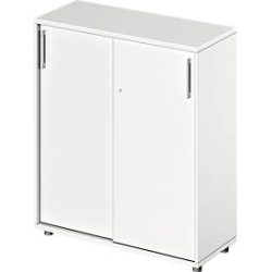 Schäfer Shop Genius Schiebetürenschrank TETRIS WOOD, 3 OH, B 1000 mm, Höhe inkl. Gleiter, weiss