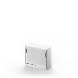 Schäfer Shop Genius Schiebetürenschrank TETRIS SOLID, 2 OH, B 1000 mm, inkl. 19 mm Abdeckplatte, weiss/weissalu
