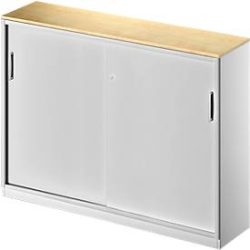 Schäfer Shop Genius Schiebetürenschrank TETRIS SOLID, 3 OH, Mitteltrennwand, B 1600 x T 413 x H 1170 mm, Ahorn/weissalu