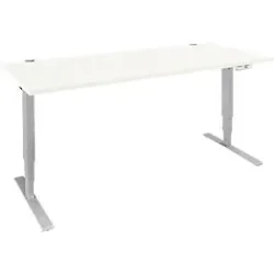 Schäfer Shop Genius Schreibtisch AERO FLEX, elektrisch höhenverstellbar, Rechteck, T-Fuss, B 1600 x T 800 x H 620-1280 mm, weiss/weissalu