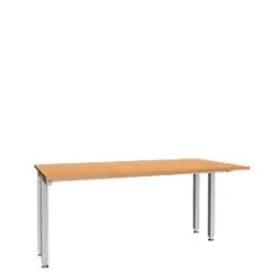 Schäfer Shop Genius Schreibtisch MODENA FLEX, 4-Fuss-Quadratrohr, verkürzte Seitenteile, B 1600 mm, buche