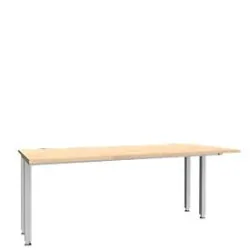 Schäfer Shop Genius Schreibtisch MODENA FLEX, 4-Fuss-Quadratrohr, verkürzte Seitenteile, B 1800 mm, ahorn