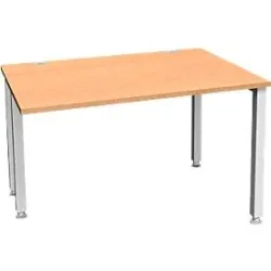Schäfer Shop Genius Schreibtisch MODENA FLEX, 4-Fuss-Quadratrohr, verkürzte Seitenteile, B 1200 mm, buche