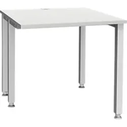 Schäfer Shop Genius Schreibtisch MODENA FLEX, 4-Fuss-Quadratrohr, verkürzte Seitenteile, B 800 mm, lichtgrau