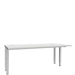 Schäfer Shop Genius Schreibtisch MODENA FLEX, 4-Fuss-Rechteckrohr, beidseitig, B 1800 mm, lichtgrau