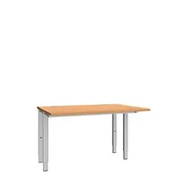 Schäfer Shop Genius Schreibtisch MODENA FLEX, 4-Fuss-Rechteckrohr, beiseitig, B 1200 mm, Buche