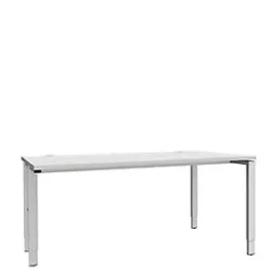 Schäfer Shop Genius Schreibtisch MODENA FLEX, 4-Fuss-Rechteckrohr, einseitig, B 1600 mm, lichtgrau