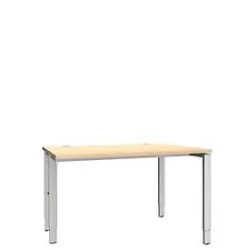 Schäfer Shop Genius Schreibtisch MODENA FLEX, 4-Fuss-Rechteckrohr, einseitig, B 1200 mm, Ahorn