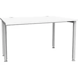 Schäfer Shop Genius Schreibtisch MODENA FLEX, Breite 1200 mm, einseitig verkürzt, weiss