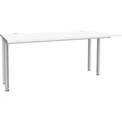 Schäfer Shop Genius Schreibtisch MODENA FLEX, Breite 1600 mm, beidseitig verkürzt, weiss