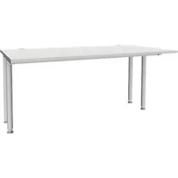 Schäfer Shop Genius Schreibtisch MODENA FLEX, Breite 1600 mm, beidseitig verkürzt, lichtgrau