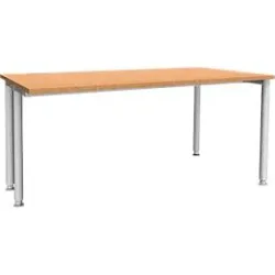 Schäfer Shop Genius Schreibtisch MODENA FLEX, Breite 1600 mm, einseitig verkürzt, Buche