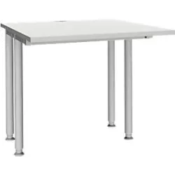 Schäfer Shop Genius Schreibtisch MODENA FLEX, Breite 800 mm, beidseitig verkürzt, lichtgrau