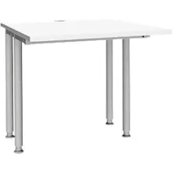 Schäfer Shop Genius Schreibtisch MODENA FLEX, Breite 800 mm, beidseitig verkürzt, weiss