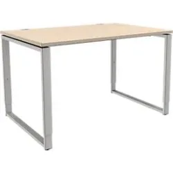Schäfer Shop Genius Schreibtisch Modena Flex, höheneinstellbar, Rechteckform, Bügelfuss, Breite 1200 mm, weiss