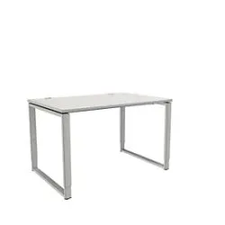 Schäfer Shop Genius Schreibtisch Modena Flex, höheneinstellbar, Rechteckform, Bügelfuss, Breite 1200 mm, lichtgrau