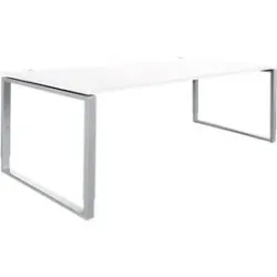 Schäfer Shop Genius Schreibtisch Modena Flex, höheneinstellbar, Rechteckform, Bügelfuss, Breite 2000 mm, weiss
