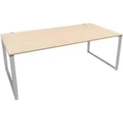 Schäfer Shop Genius Schreibtisch Modena Flex, höheneinstellbar, Rechteckform, Bügelfuss, Breite 2000 mm, Ahorn-Dekor