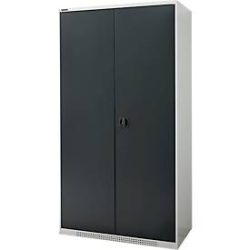 Schäfer Shop Genius Schwerlastschrank FS, Stahlblech, B 1055 x T 520 x H 1950 mm, 5 OH, lichtgrau/anthrazitgrau, bis 1000 kg