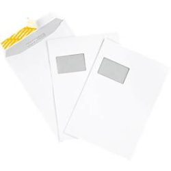 Schäfer Shop Genius Versandtaschen, Fenster, haftklebend, 120 g/m², DIN C4, 250 Stück, offset-weiss