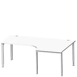 Schäfer Shop Genius Winkelschreibtisch MODENA FLEX 90°,Ansatz rechts, B 2000 mm, Weiss