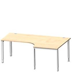 Schäfer Shop Genius Winkelschreibtisch MODENA FLEX 90°,Ansatz rechts, B 2000 mm, Ahorn