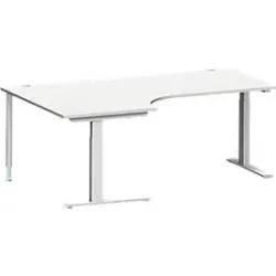 Schäfer Shop Genius Winkelschreibtisch MODENA FLEX 90°, C-Fuss-Rechteckrohr, B 2000 mm, Ansatz links,