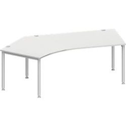 Schäfer Shop Genius Winkelschreibtisch MODENA FLEX 135°, Ansatz links, lichtgrau