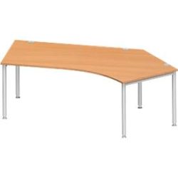Schäfer Shop Genius Winkelschreibtisch MODENA FLEX 135°, Ansatz rechts, Buche