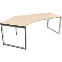 Schäfer Shop Genius Winkelschreibtisch MODENA FLEX, 135°, Bügelfuss, Ansatz links, B, B 2165 mm, Ahorn-Dekor