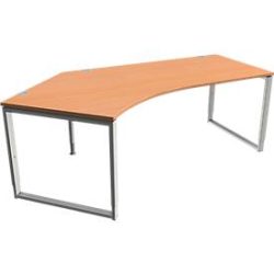 Schäfer Shop Genius Winkelschreibtisch MODENA FLEX, 135°, Bügelfuss, Ansatz links, B, B 2165 mm, Buche-Dekor