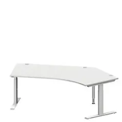 Schäfer Shop Genius Winkelschreibtisch MODENA FLEX 135°, T-Fuss-Rechteckrohr, B 2165 mm, Ansatz rechts,