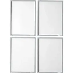 Schäfer Shop Select Magnetrahmen Recycling, für A4-Dokumente, UV-beständige aus bis zu 85% recycelter PET-Folie, grau, 4 Stück