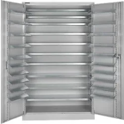 Schäfer Shop Select Magazinschrank, 10 Fachböden, ohne Ausstattung, B 1200 x T 500 x H 1935 mm, Stahl, weissaluminium