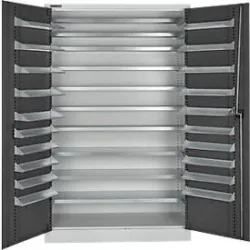 Schäfer Shop Select Magazinschrank, 10 Fachböden, ohne Ausstattung, B 1200 x T 500 x H 1935 mm, Stahl, lichtgrau/anthrazitgrau
