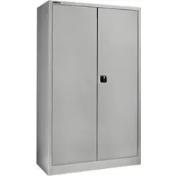 Schäfer Shop Select Materialschrank, abschliessbar, 4 verzinkte Böden, 5 OH,  B 1200 x T 400 x H 1935 mm, Stahl, weissaluminium/weissaluminium