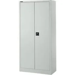 Schäfer Shop Pure Stahlschrank, aus Stahl, 4 Böden, 5 OH, abschliessbar, B 950 x T 400 x H 1935 mm, Lichtgrau RAL 7035