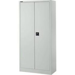 Schäfer Shop Pure Stahlschrank, aus Stahl, 4 Böden, 5 OH, abschliessbar, B 950 x T 400 x H 1935 mm, Lichtgrau RAL 7035
