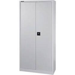 Schäfer Shop Select Materialschrank, abschliessbar, 4 verzinkte Böden, 5 OH,  B 950 x T 400 x H 1935 mm, Stahl, weissaluminium/weissaluminium