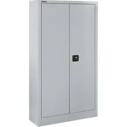 Schäfer Shop Select Materialschrank MSI 16408 , B 800 x T 400 x H 1585 mm, 3 Böden, Stahl, weissaluminium RAL 9006