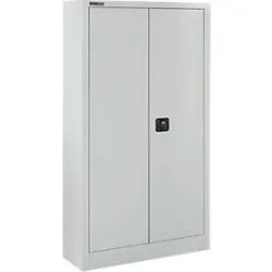 Schäfer Shop Select Materialschrank MSI 16408 , B 800 x T 400 x H 1585 mm, 3 Böden, Stahl, lichtgrau RAL 7035