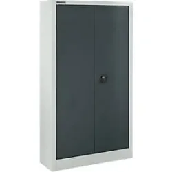Schäfer Shop Select Materialschrank  MSI 16408i , B 800 x T 400 x H 1585 mm, 3 Böden, Stahl, lichtgrau/anthrazitgrau