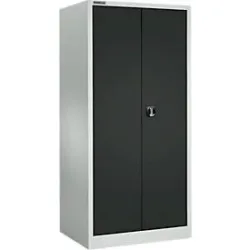 Schäfer Shop Select Materialschrank MSI 2509, 4 Zwischenböden, Zylinderschloss, B 950 x T 500 x H 1935 mm, lichtgrau RAL 7035/anthrazitgrau RAL 7016