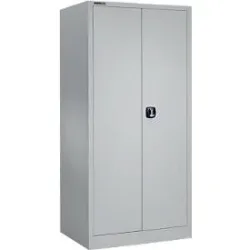 Schäfer Shop Select Materialschrank MSI 2509, 5 OH, 4 Zwischenböden, Zylinderschloss, B 950 x T 500 x H 1935 mm, weissaluminium RAL 9006/weissaluminium RAL 9006