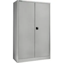 Schäfer Shop Select Materialschrank MSI 2512, 5 Ordnerhöhen, 4 Zwischenböden, Zylinderschloss, B 1200 x T 500 x H 1935 mm, weissaluminium
