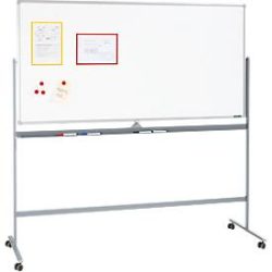 Schäfer Shop Select Mobiles Whiteboard, mit drehbarer Tafel, mit 4 Lenkrollen, 900 x 1800 mm